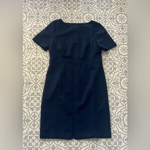 Ann Taylor size 18 navy short sleeve zip back shift dress, EUC, worn twice.